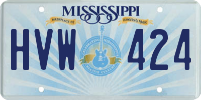 MS license plate HVW424