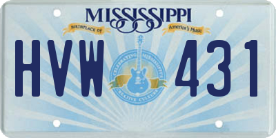 MS license plate HVW431