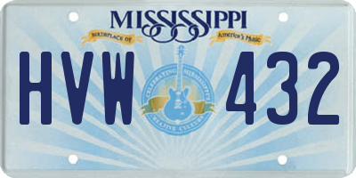 MS license plate HVW432