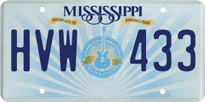 MS license plate HVW433