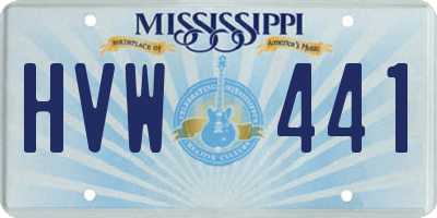MS license plate HVW441