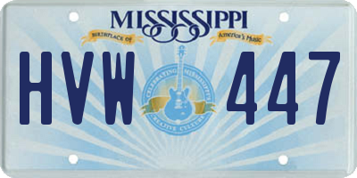 MS license plate HVW447