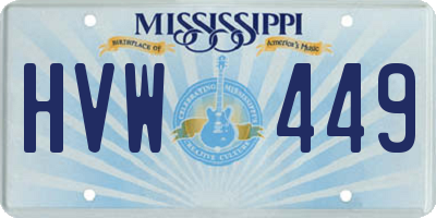 MS license plate HVW449
