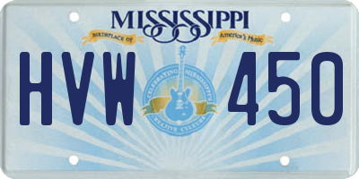 MS license plate HVW450