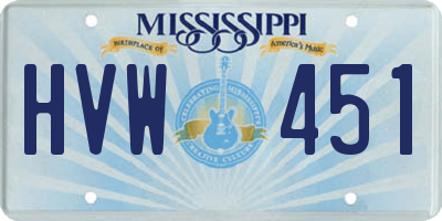 MS license plate HVW451