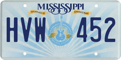 MS license plate HVW452