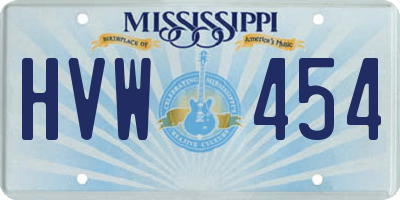 MS license plate HVW454