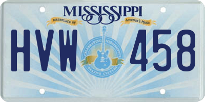 MS license plate HVW458