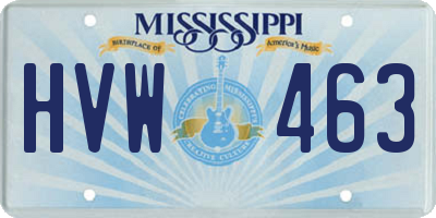 MS license plate HVW463
