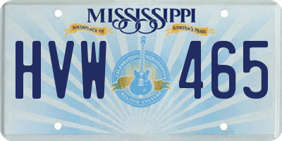 MS license plate HVW465