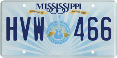 MS license plate HVW466