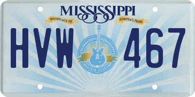 MS license plate HVW467