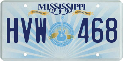 MS license plate HVW468