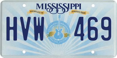 MS license plate HVW469
