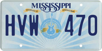 MS license plate HVW470