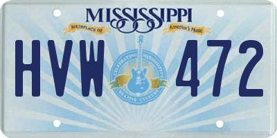 MS license plate HVW472