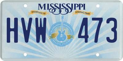 MS license plate HVW473
