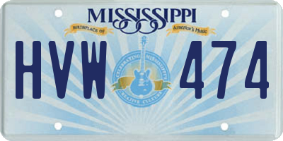 MS license plate HVW474