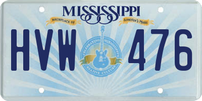 MS license plate HVW476
