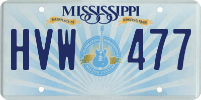 MS license plate HVW477