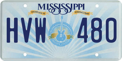 MS license plate HVW480