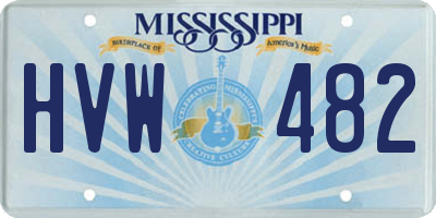 MS license plate HVW482