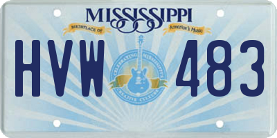 MS license plate HVW483