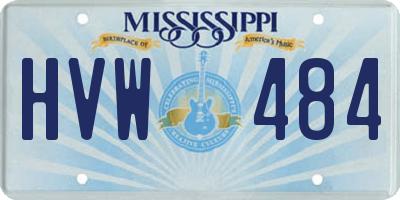 MS license plate HVW484