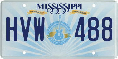 MS license plate HVW488