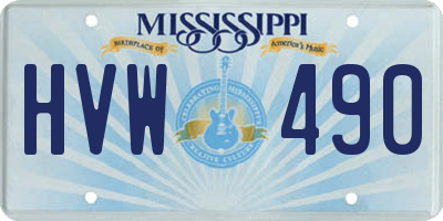 MS license plate HVW490
