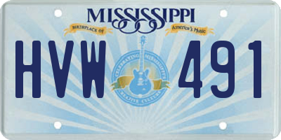 MS license plate HVW491
