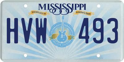 MS license plate HVW493