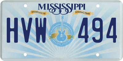 MS license plate HVW494