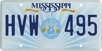 MS license plate HVW495