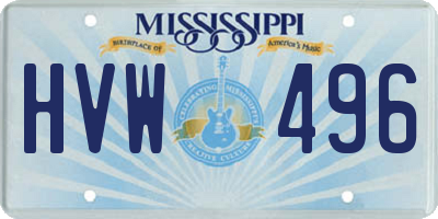 MS license plate HVW496