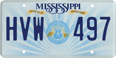 MS license plate HVW497