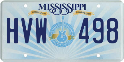 MS license plate HVW498