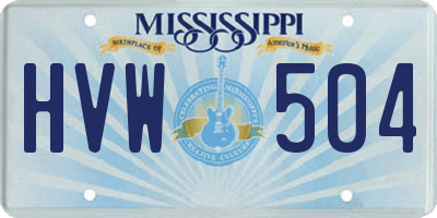 MS license plate HVW504