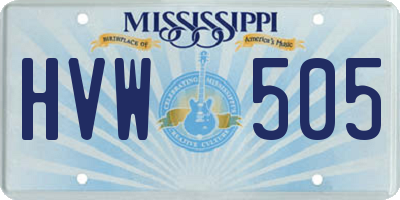 MS license plate HVW505