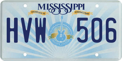 MS license plate HVW506