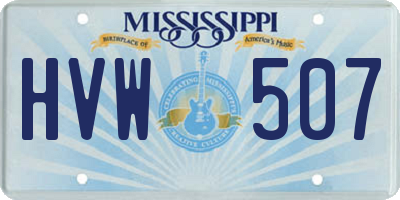 MS license plate HVW507