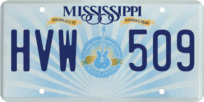 MS license plate HVW509