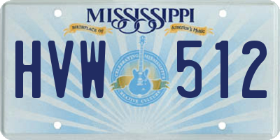 MS license plate HVW512