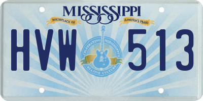 MS license plate HVW513