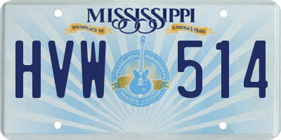 MS license plate HVW514