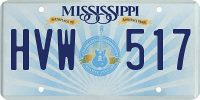 MS license plate HVW517