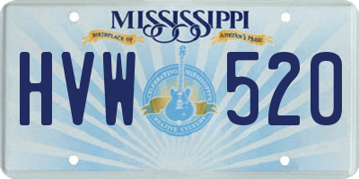 MS license plate HVW520