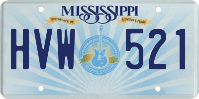 MS license plate HVW521