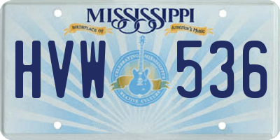 MS license plate HVW536