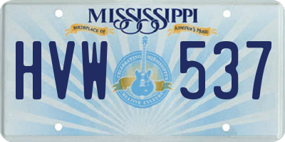 MS license plate HVW537